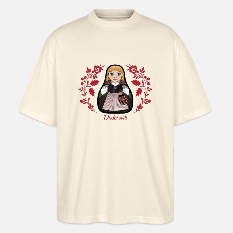 UndervikStinta avec des fleurs - T-shirt bio Blaster 2.0 coupe oversize Stanley/Stella Unisexe - écru doux