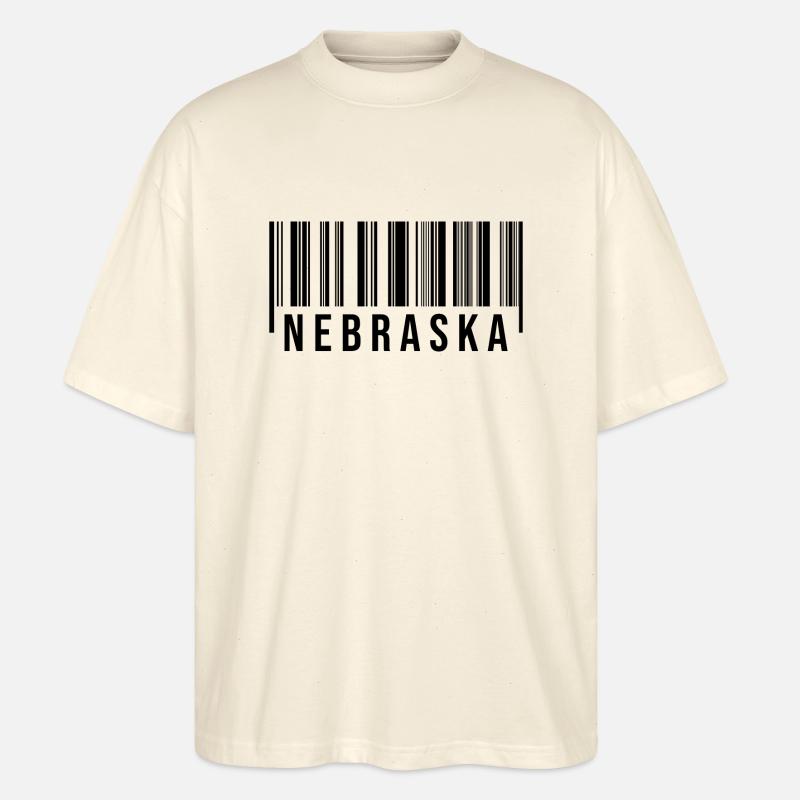 Code-barres du Nebraska - T-shirt bio Blaster 2.0 coupe oversize Stanley/Stella Unisexe - écru doux