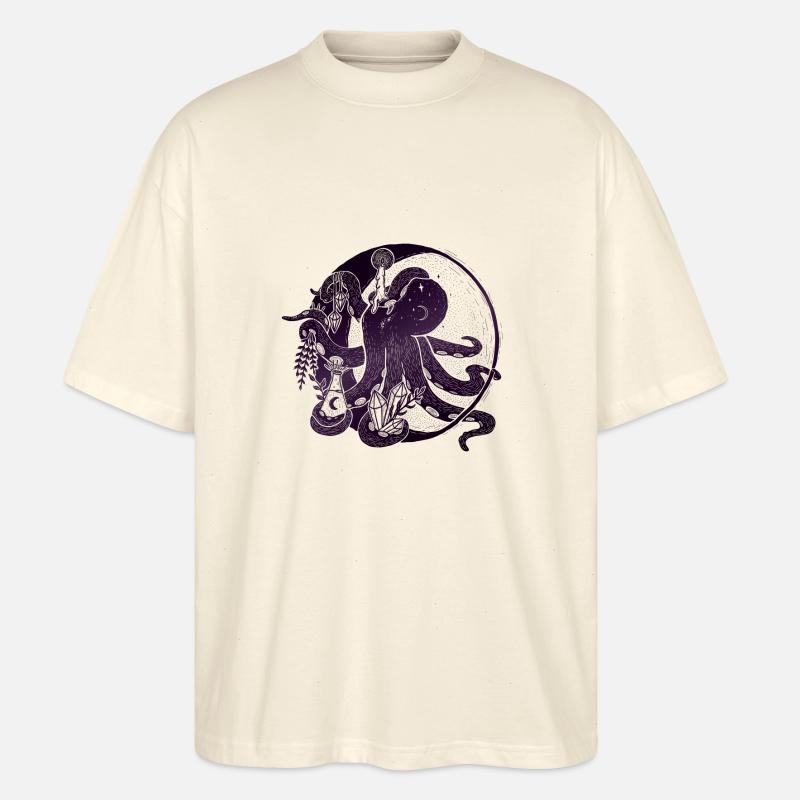 Witchy Octopus Illustration - Stanley/Stella Oversized Unisex Bio T-Shirt Blaster 2.0 - Natur