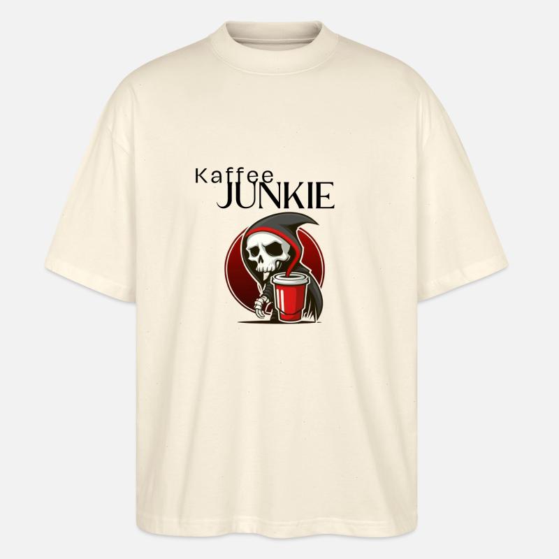 Kaffee Junkie - Stanley/Stella Oversized Unisex Bio T-Shirt Blaster 2.0 - Natur