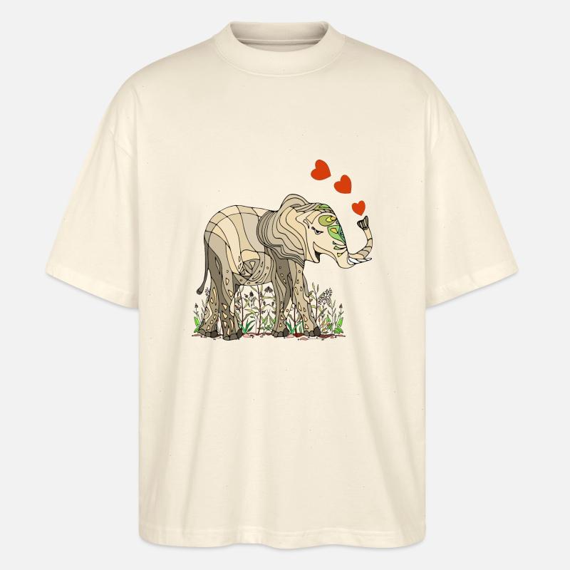 Elefant - Stanley/Stella Oversized Unisex Bio T-Shirt Blaster 2.0 - Natur