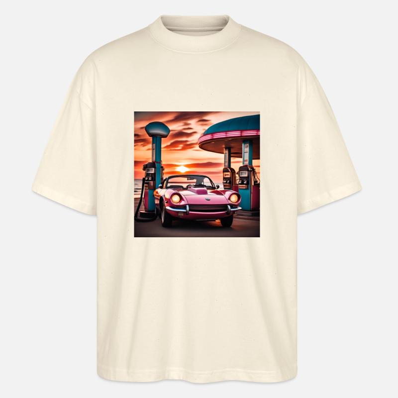 Synthwave-Stil - Stanley/Stella Oversized Unisex Bio T-Shirt Blaster 2.0 - Natur