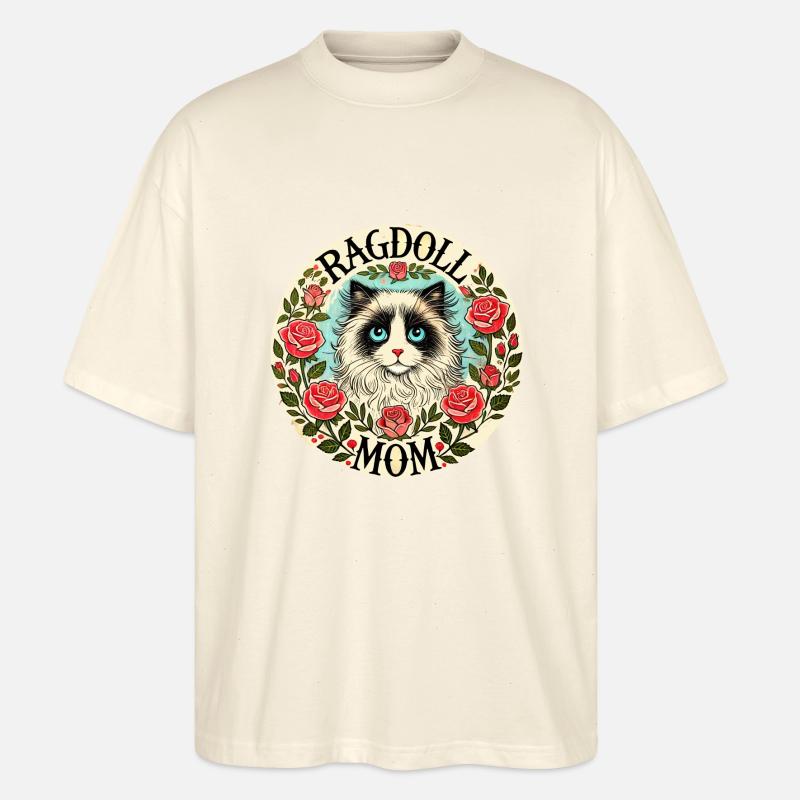 Ragdoll Katze Mama - Stanley/Stella Oversized Unisex Bio T-Shirt Blaster 2.0 - Natur