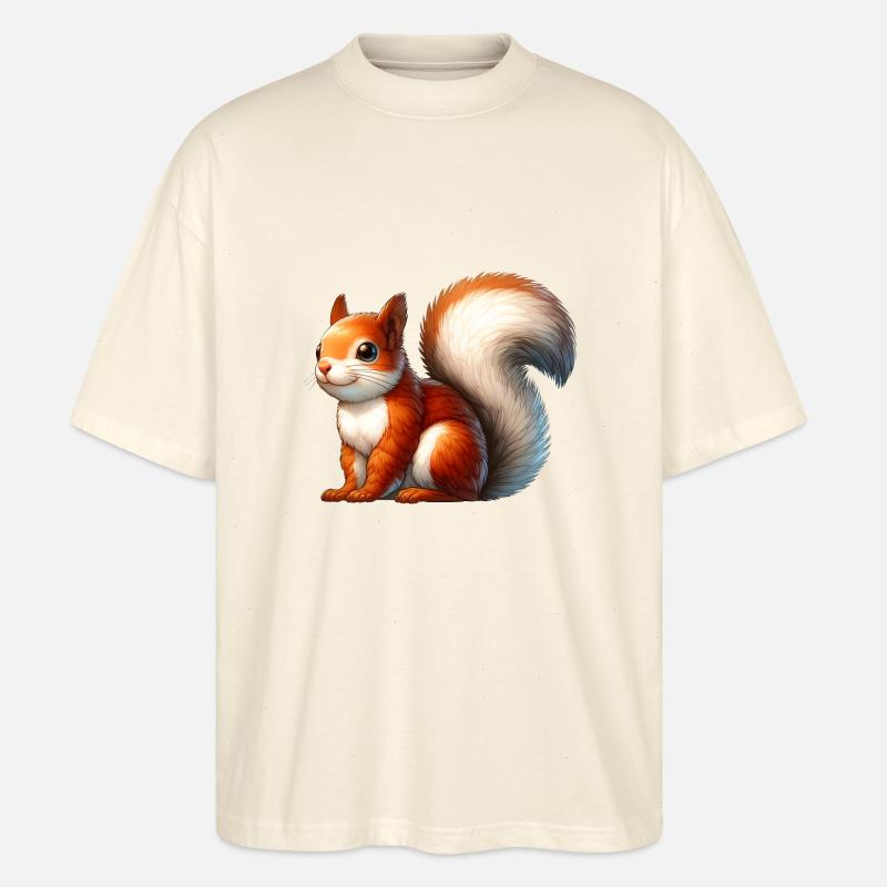 Tierisches Eichhörnchen - Stanley/Stella Oversized Unisex Bio T-Shirt Blaster 2.0 - Natur