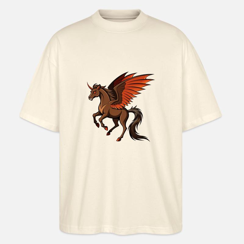 Kampfbereites Dämonenpferd - Stanley/Stella Oversized Unisex Bio T-Shirt Blaster 2.0 - Natur