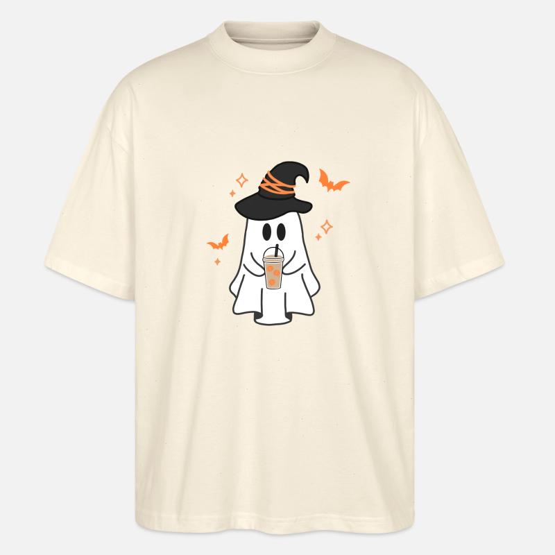 Pumpkin Latte Ghost - Stanley/Stella Oversized Unisex Bio T-Shirt Blaster 2.0 - Natur
