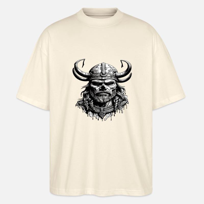 Wikinger Schädel - Stanley/Stella Oversized Unisex Bio T-Shirt Blaster 2.0 - Natur