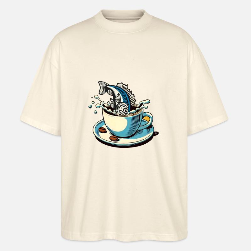 Der Kaffeefisch - Stanley/Stella Oversized Unisex Bio T-Shirt Blaster 2.0 - Natur