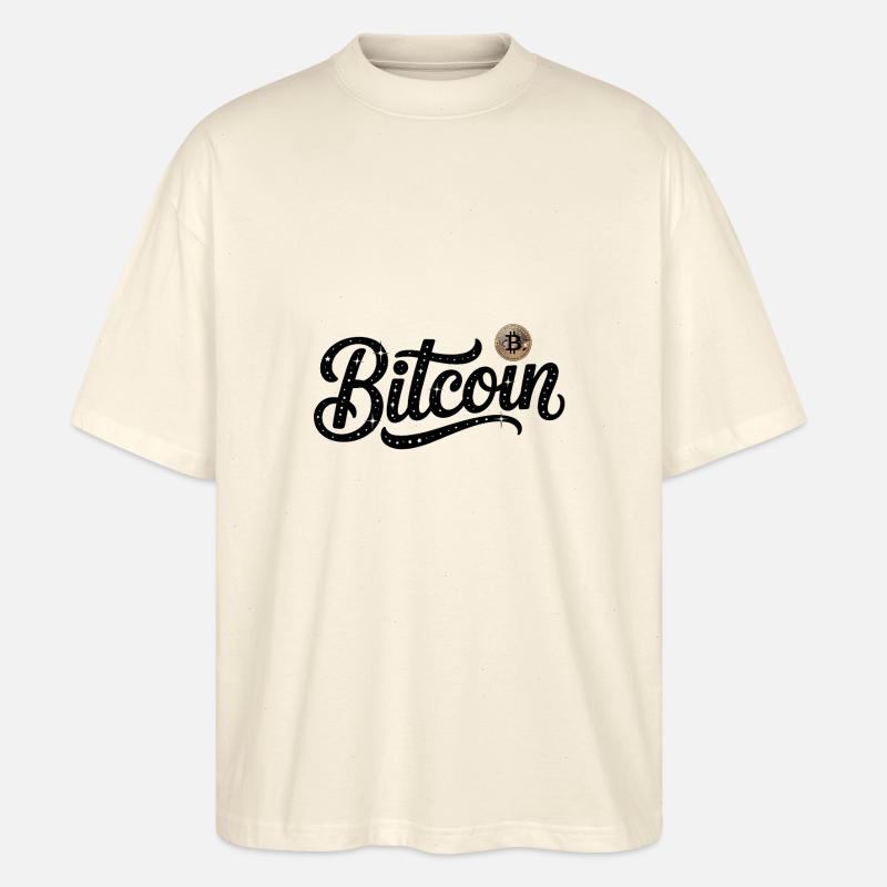 Bitcoin Logo - Crypto Coding Sticker - Stanley/Stella Oversized Unisex Bio T-Shirt Blaster 2.0 - Natur
