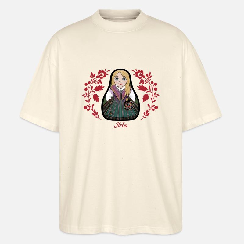 Ilsbostinta mit Blumen. - Stanley/Stella Oversized Unisex Bio T-Shirt Blaster 2.0 - Natur