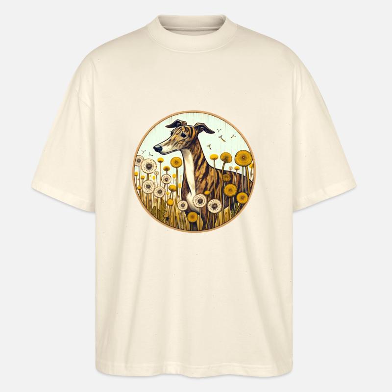 Gestromter Windhund - Stanley/Stella Oversized Unisex Bio T-Shirt Blaster 2.0 - Natur