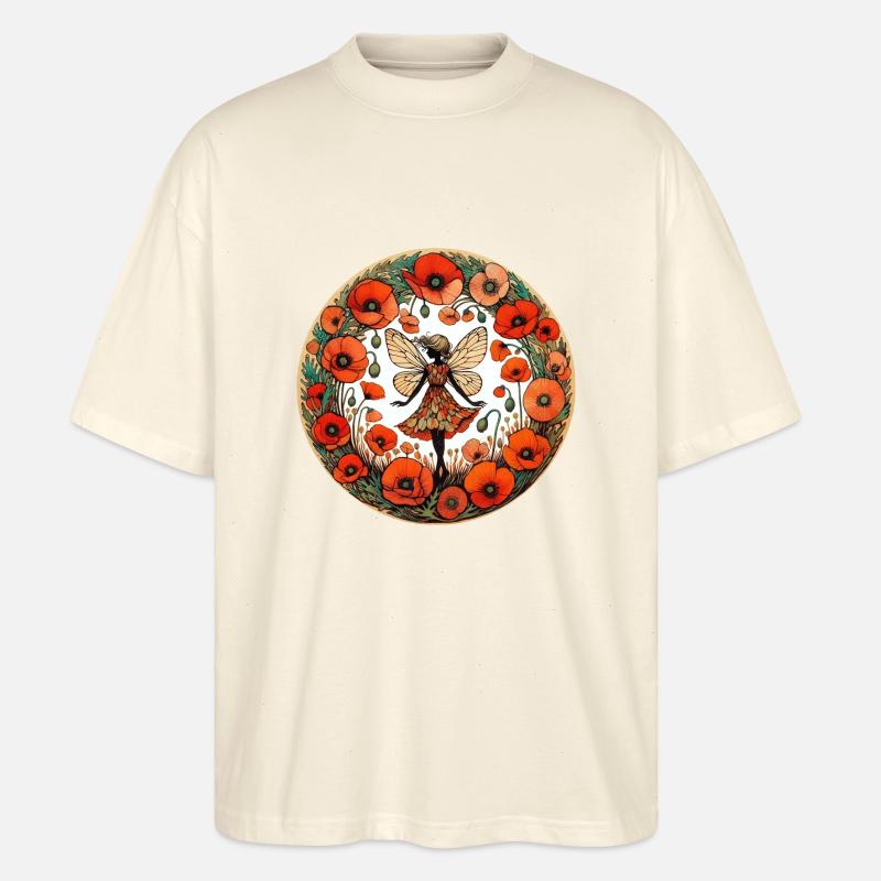 Fée Fleur De Coquelicot - T-shirt bio Blaster 2.0 coupe oversize Stanley/Stella Unisexe - écru doux