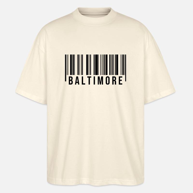 Baltimore Strichcode - Stanley/Stella Oversized Unisex Bio T-Shirt Blaster 2.0 - Natur