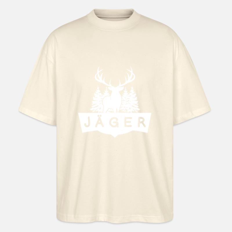 Jäger Hirsch im Wald - Stanley/Stella Oversized Unisex Bio T-Shirt Blaster 2.0 - Natur