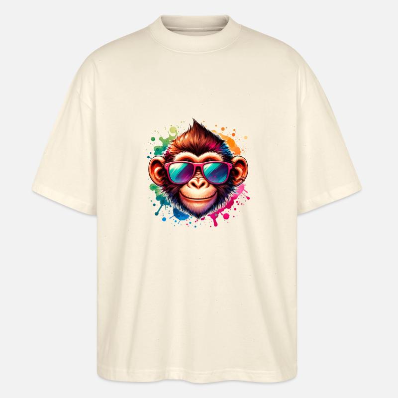 Cooler Affe - Funky Monkey - Stanley/Stella Oversized Unisex Bio T-Shirt Blaster 2.0 - Natur