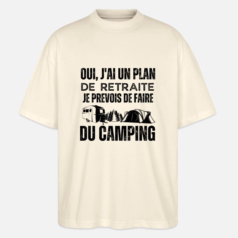 Plan de retraite camping - T-shirt bio Blaster 2.0 coupe oversize Stanley/Stella Unisexe - écru doux