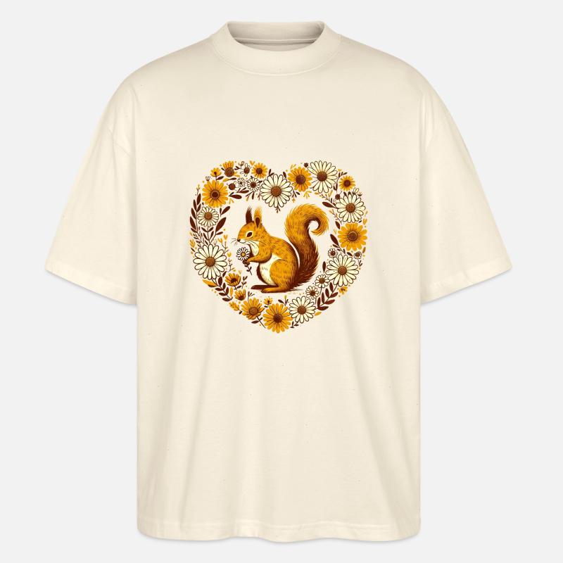 Eichhörnchen - Stanley/Stella Oversized Unisex Bio T-Shirt Blaster 2.0 - Natur