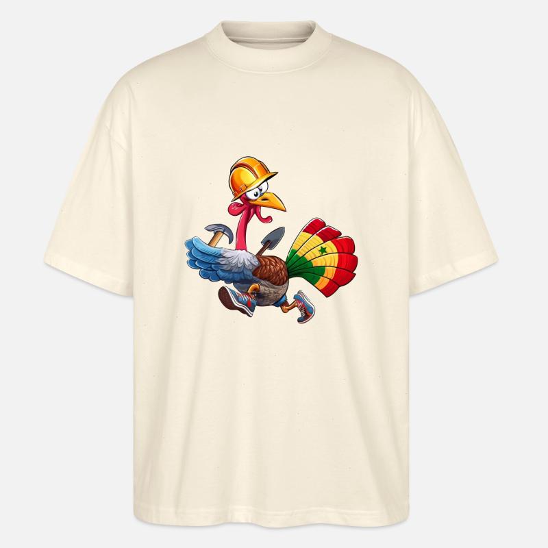 dinde coureuse constructrice Sénégale - T-shirt bio Blaster 2.0 coupe oversize Stanley/Stella Unisexe - écru doux