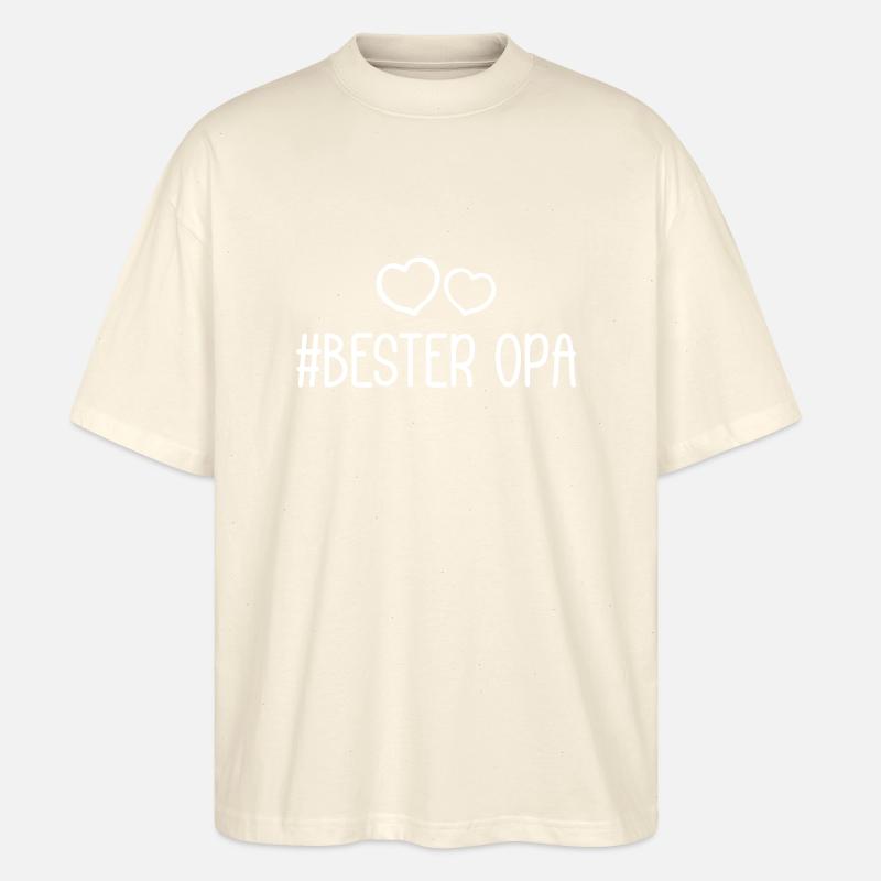 Bester Opa Herzen Liebe - Stanley/Stella Oversized Unisex Bio T-Shirt Blaster 2.0 - Natur