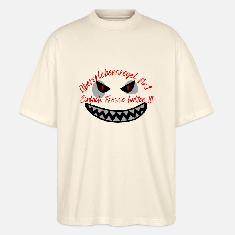 "Überlebensregel Nr 1" Design Subtil - Stanley/Stella Oversized Unisex Bio T-Shirt Blaster 2.0 - Natur