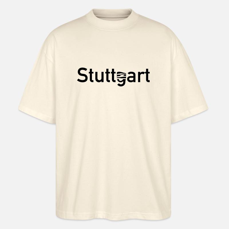 Stuttgart Stadtschild mit -Museum Skyline - Stanley/Stella Oversized Unisex Bio T-Shirt Blaster 2.0 - Natur