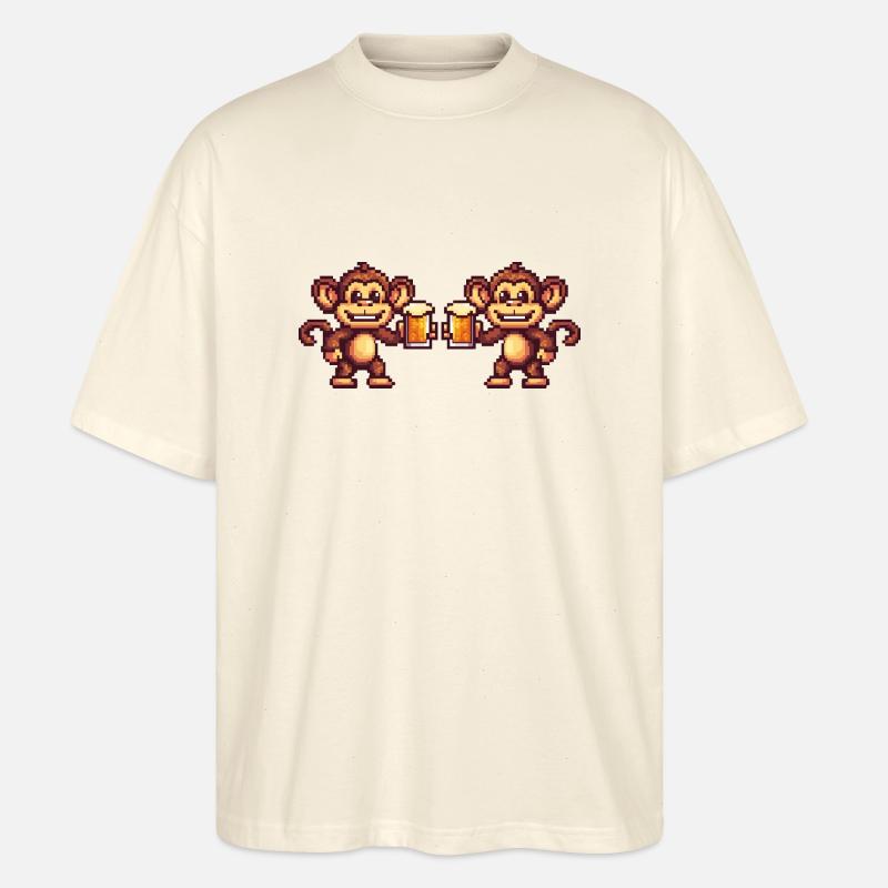 Affe Team Bier Party - Stanley/Stella Oversized Unisex Bio T-Shirt Blaster 2.0 - Natur