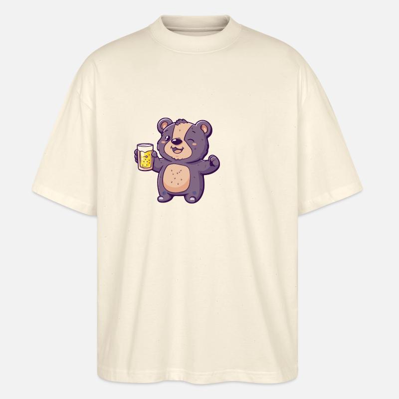Bär Bier Comic Party - Stanley/Stella Oversized Unisex Bio T-Shirt Blaster 2.0 - Natur