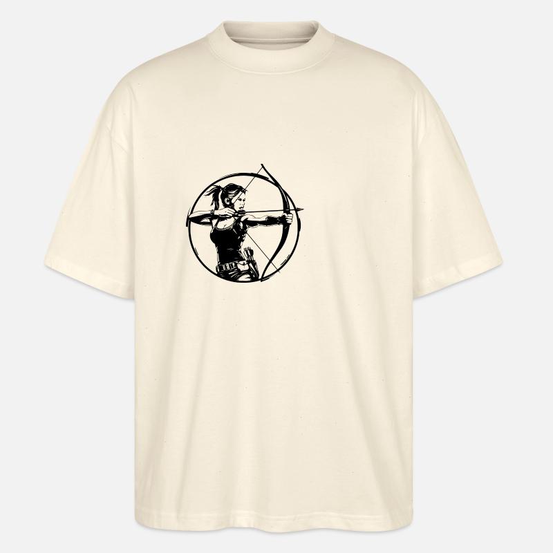 Silhouette de tir à l’arc - T-shirt bio Blaster 2.0 coupe oversize Stanley/Stella Unisexe - écru doux