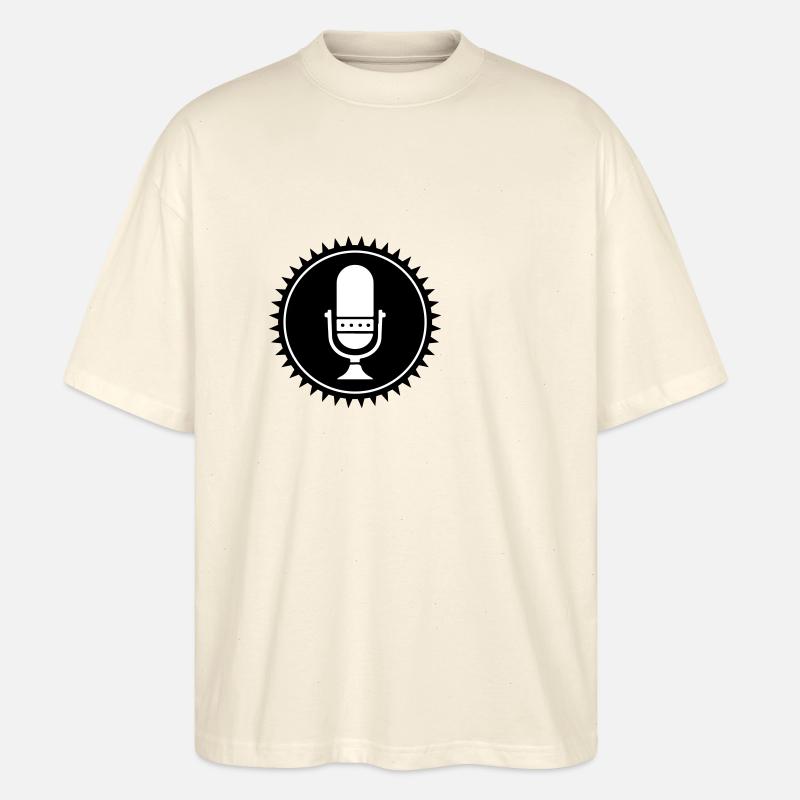 Icône de podcast du microphone - T-shirt bio Blaster 2.0 coupe oversize Stanley/Stella Unisexe - écru doux