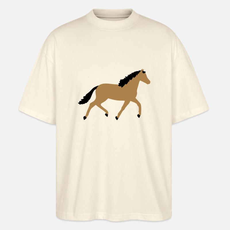 Pferd vektor - Stanley/Stella Oversized Unisex Bio T-Shirt Blaster 2.0 - Natur