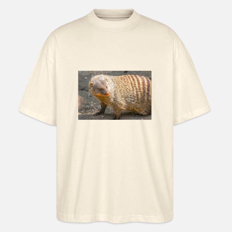 Gebänderte Manguste oder Zebramanguste - Stanley/Stella Oversized Unisex Bio T-Shirt Blaster 2.0 - Natur