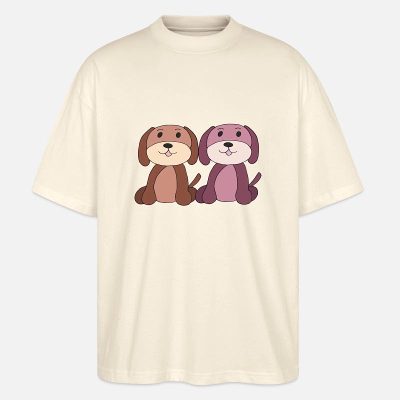 zwei hunde junge mädchen - Stanley/Stella Oversized Unisex Bio T-Shirt Blaster 2.0 - Natur