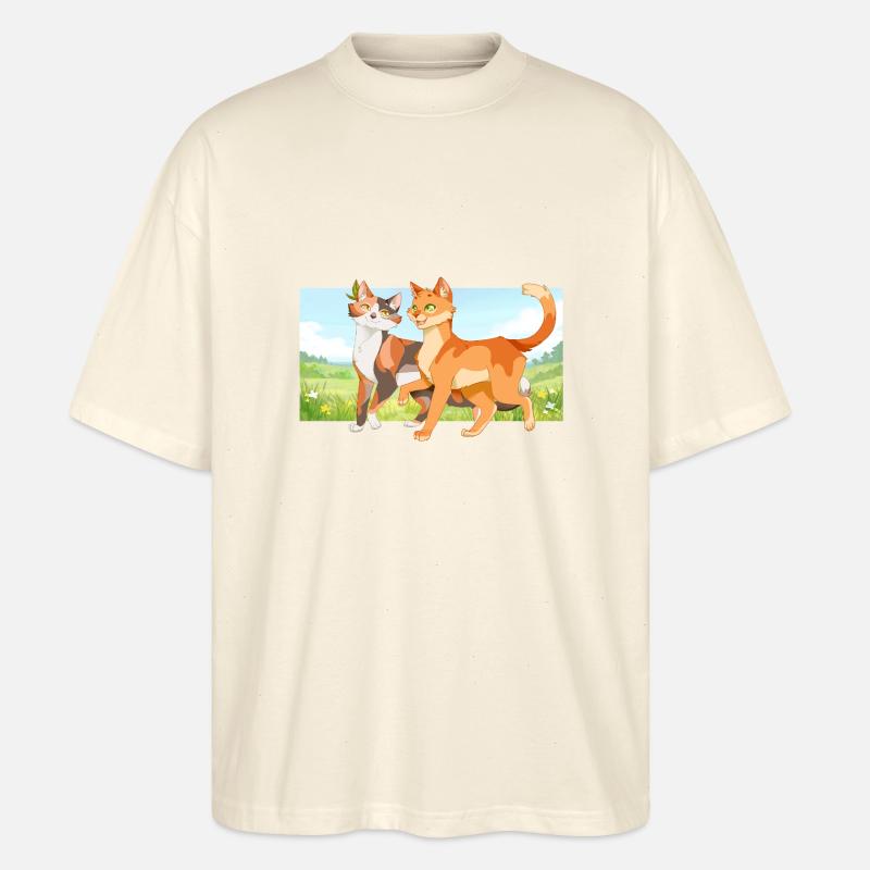 Spottedleaf Spotted Leaf Firestar Fire Star Cats - Stanley/Stella Oversized Unisex Organic T-shirt Blaster 2.0 - soft Ecru