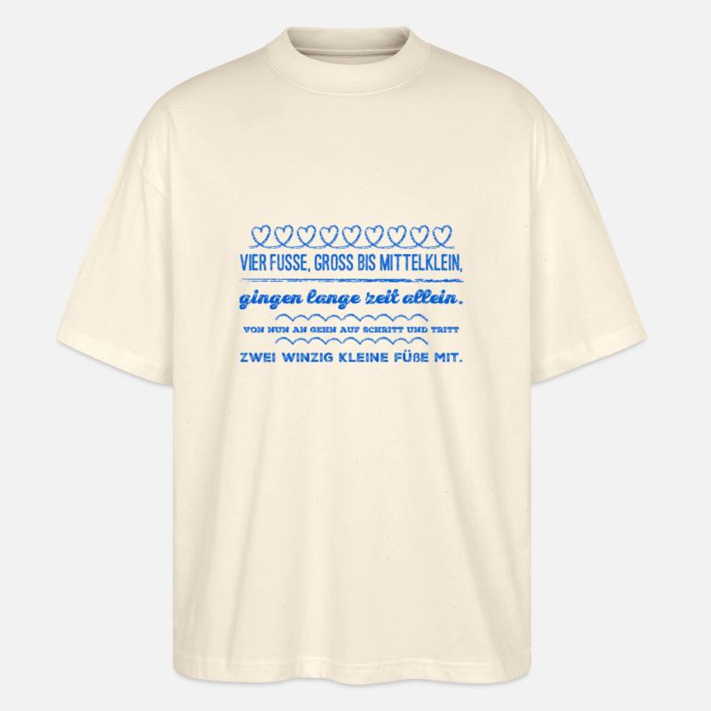 Geschenkidee Schwangerschaft Geburt - Stanley/Stella Oversized Unisex Bio T-Shirt Blaster 2.0 - Natur