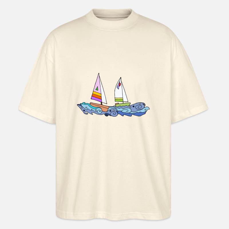 Segelboote - Stanley/Stella Oversized Unisex Bio T-Shirt Blaster 2.0 - Natur
