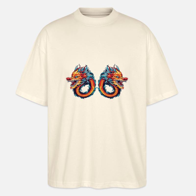 Dragons Chine - T-shirt bio Blaster 2.0 coupe oversize Stanley/Stella Unisexe - écru doux