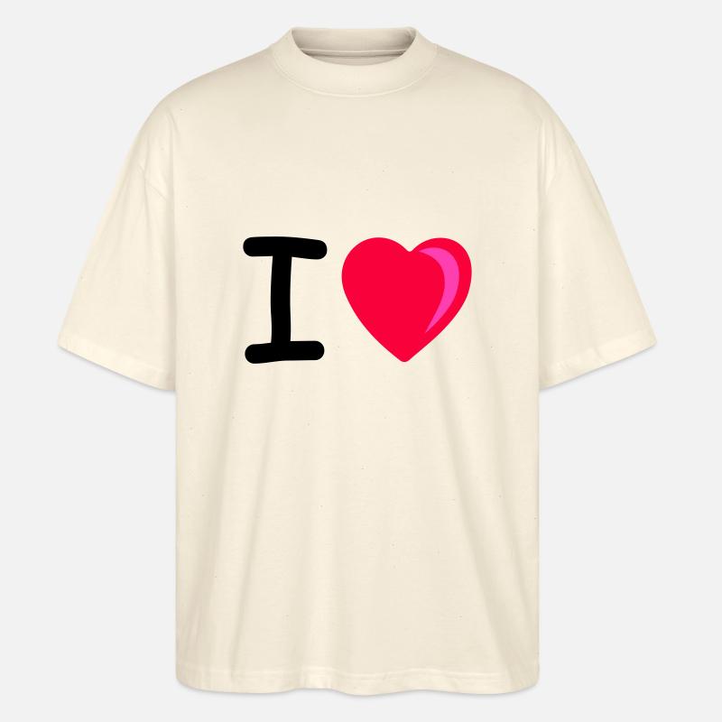 I heart - Stanley/Stella Oversized Unisex Organic T-shirt Blaster 2.0 - soft Ecru