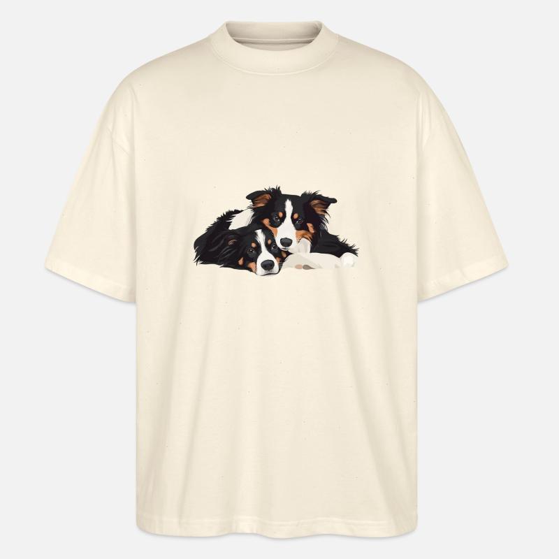 Australische Schäferhunde - Stanley/Stella Oversized Unisex Bio T-Shirt Blaster 2.0 - Natur
