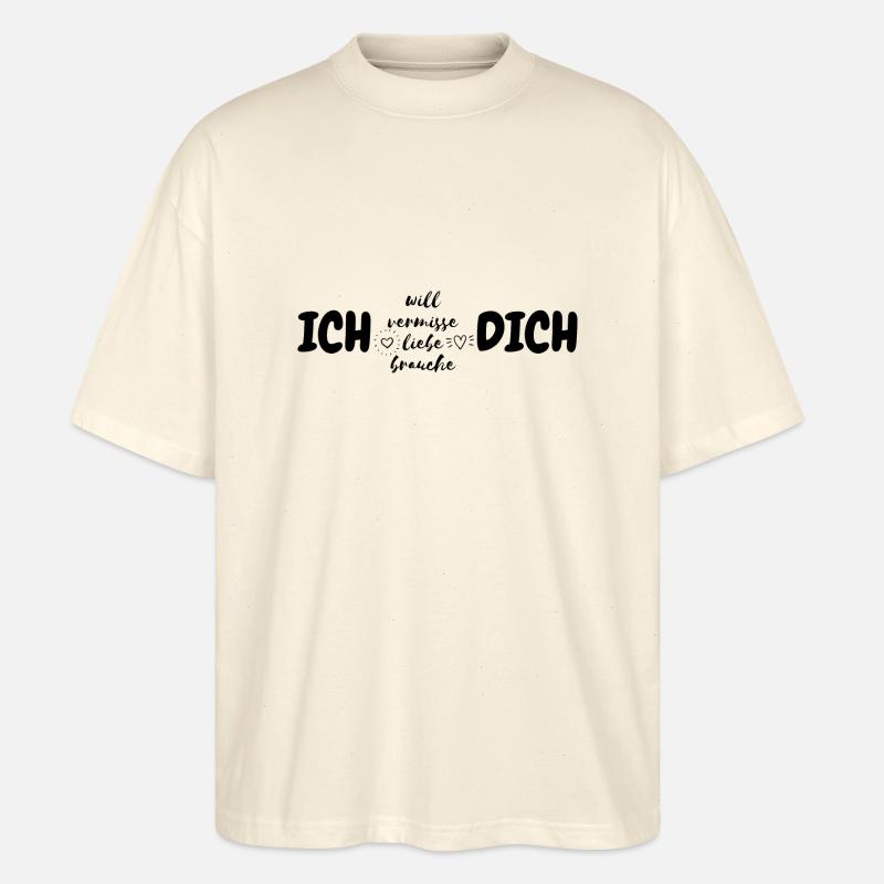 Ich liebe dich - Stanley/Stella Oversized Unisex Bio T-Shirt Blaster 2.0 - Natur