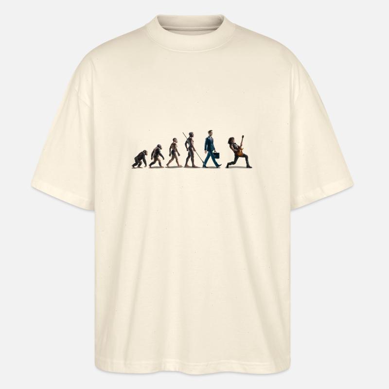 Evolution Guitariste - T-shirt bio Blaster 2.0 coupe oversize Stanley/Stella Unisexe - écru doux