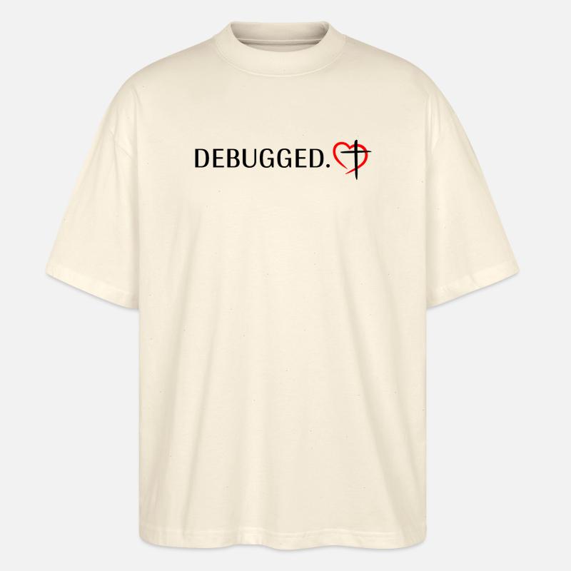 DEBUGGED - OneLine front (schwarz/rot) - Stanley/Stella Oversized Unisex Bio T-Shirt Blaster 2.0 - Natur