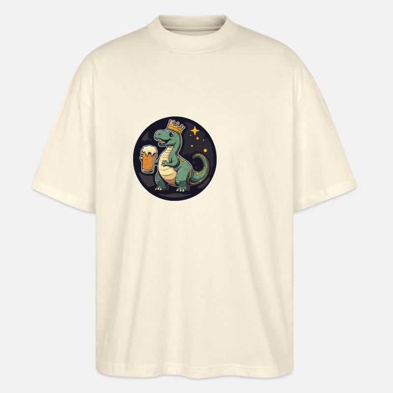 Dinosaurier brontosaurus Bier Comic - Stanley/Stella Oversized Unisex Bio T-Shirt Blaster 2.0 - Natur