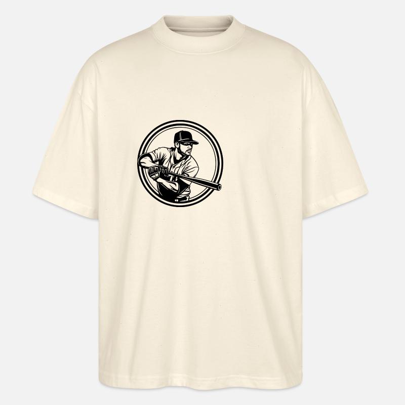 Baseball Silhouette - Stanley/Stella Oversized Unisex Bio T-Shirt Blaster 2.0 - Natur