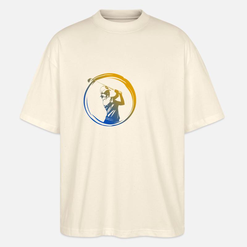 Golfer Silhouette Bunt - Stanley/Stella Oversized Unisex Bio T-Shirt Blaster 2.0 - Natur