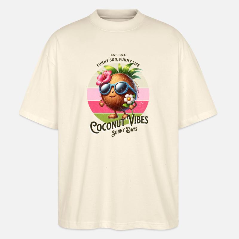 Coconut Vibes Sunny Days - Stanley/Stella Oversized Unisex Bio T-Shirt Blaster 2.0 - Natur