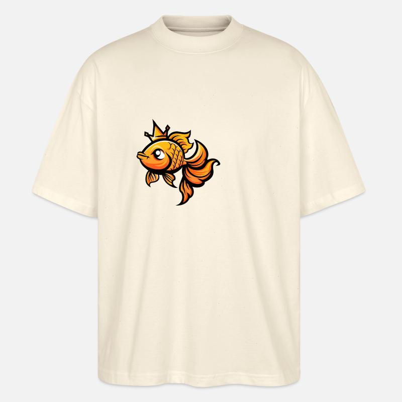 Goldfish Comic Crown - Stanley/Stella Oversized Unisex Organic T-shirt Blaster 2.0 - soft Ecru