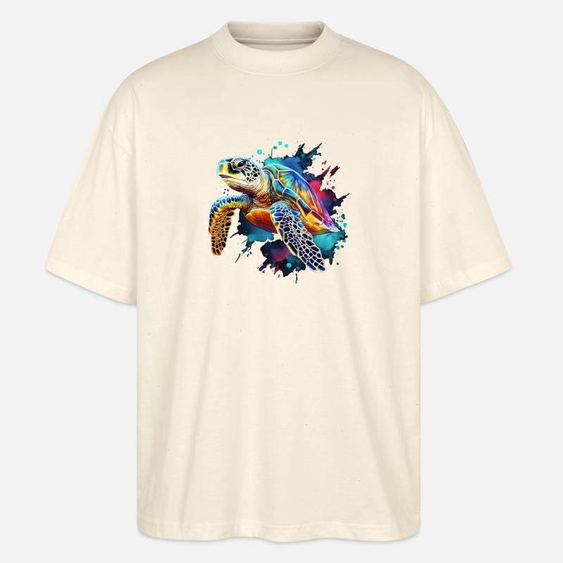 Turtle - Stanley/Stella Oversized Unisex Organic T-shirt Blaster 2.0 - soft Ecru