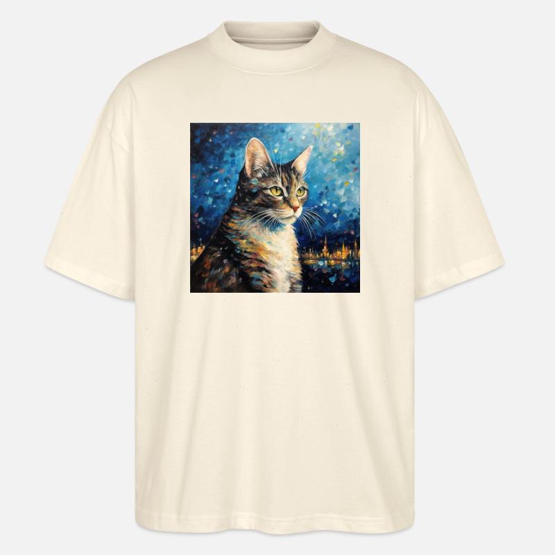 Katze, katzenmotiv - Stanley/Stella Oversized Unisex Bio T-Shirt Blaster 2.0 - Natur