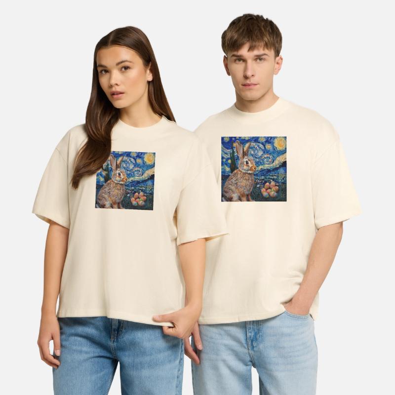 easter bunny, easter, bunny, happy easter, easter eggs Stanley/Stella Oversized Unisex Organic T-shirt Blaster 2.0
