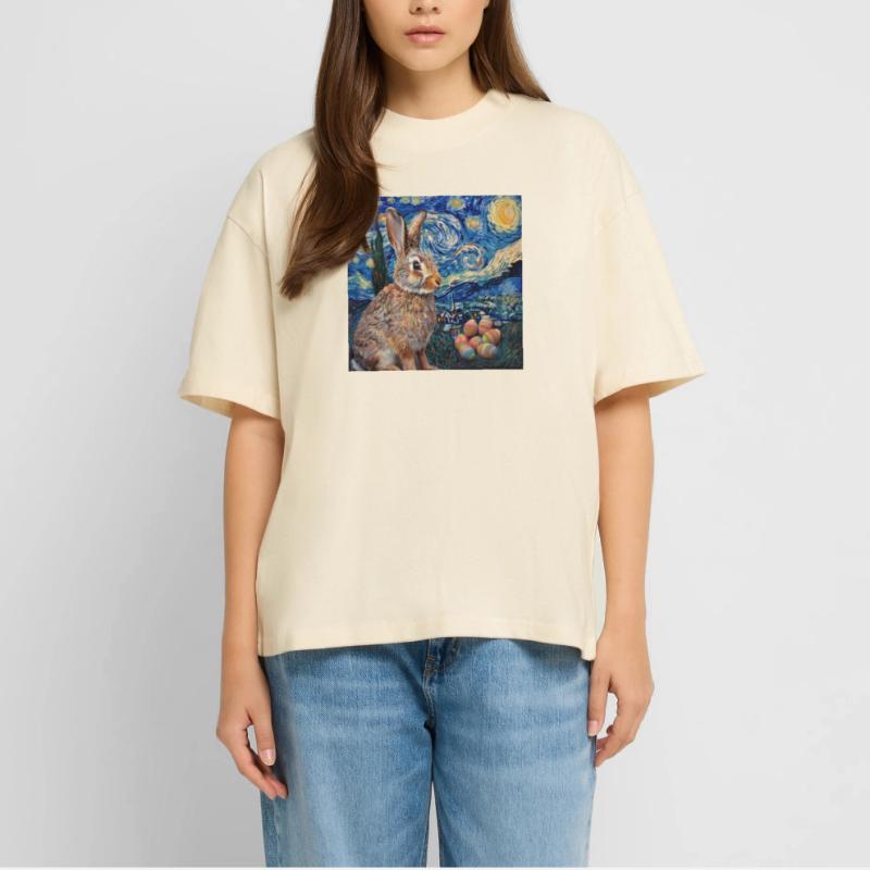 easter bunny, easter, bunny, happy easter, easter eggs Stanley/Stella Oversized Unisex Organic T-shirt Blaster 2.0